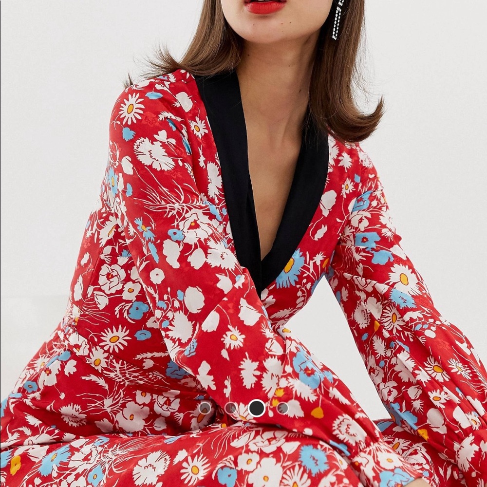 ASOS DESIGN Jacquard Floral Midi Dress